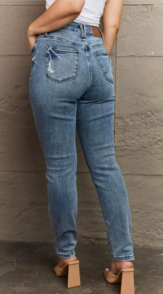 Judy Blue High Waisted Skinny Fit Stone Wash Jeans